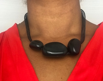 Tagua Nut Necklace black