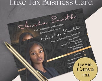 DIY Tax Business Card, Tax Prep Business Card, Tax Refund Business Card, Premade Template, Taxes Business Card, Editable Design