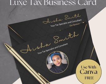 DIY Tax Business Card, Tax Prep Business Card, Tax Refund Business Card, Premade Template, Taxes Business Card, Editable Design