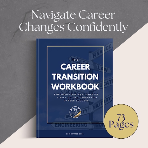 Career Change Workbook - Career Transition Workbook - Personal Development - Career Planning Guide