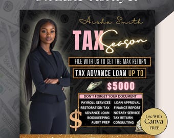Tax Preparation Flyer Template - Editable Tax Agent Flyer - Tax Season Marketing - Professional Design Credit Repair Flyer