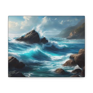 Turbulent Ocean Seascape, Canvas Gallery Wraps, Wall Decor, Home Decor, Ocean Lover