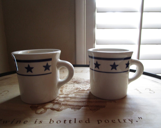 Fishs Eddy Blue Plate Special Diner Mugs 2 Etsy