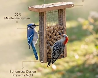 Barnwood, Suet feeder, Peanut, cakes, gift, birthdays, Christmas, Easter, New Year's, weddings, Mother's Day,  blue jays, Easter basket,