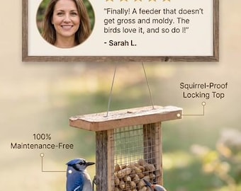 Barnwood, Suet feeder, Peanut 4 cakes, gift, birthdays, Christmas, Easter, New Year's, weddings, Mother's Day, Father's Day