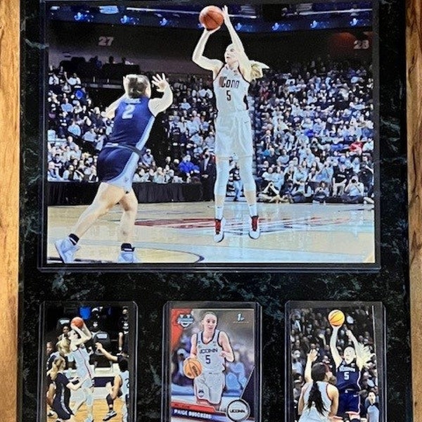 Paige Bueckers UCONN basketball framed 8x10 photo-12 x 15 sports plaque with Rookie card