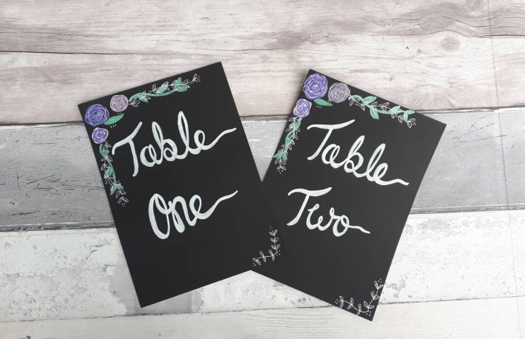 Wedding Table Numbers Table Namecards Chalkboard Wedding Etsy