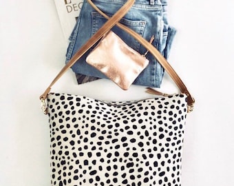 Malone - pony print. Cow hide bag