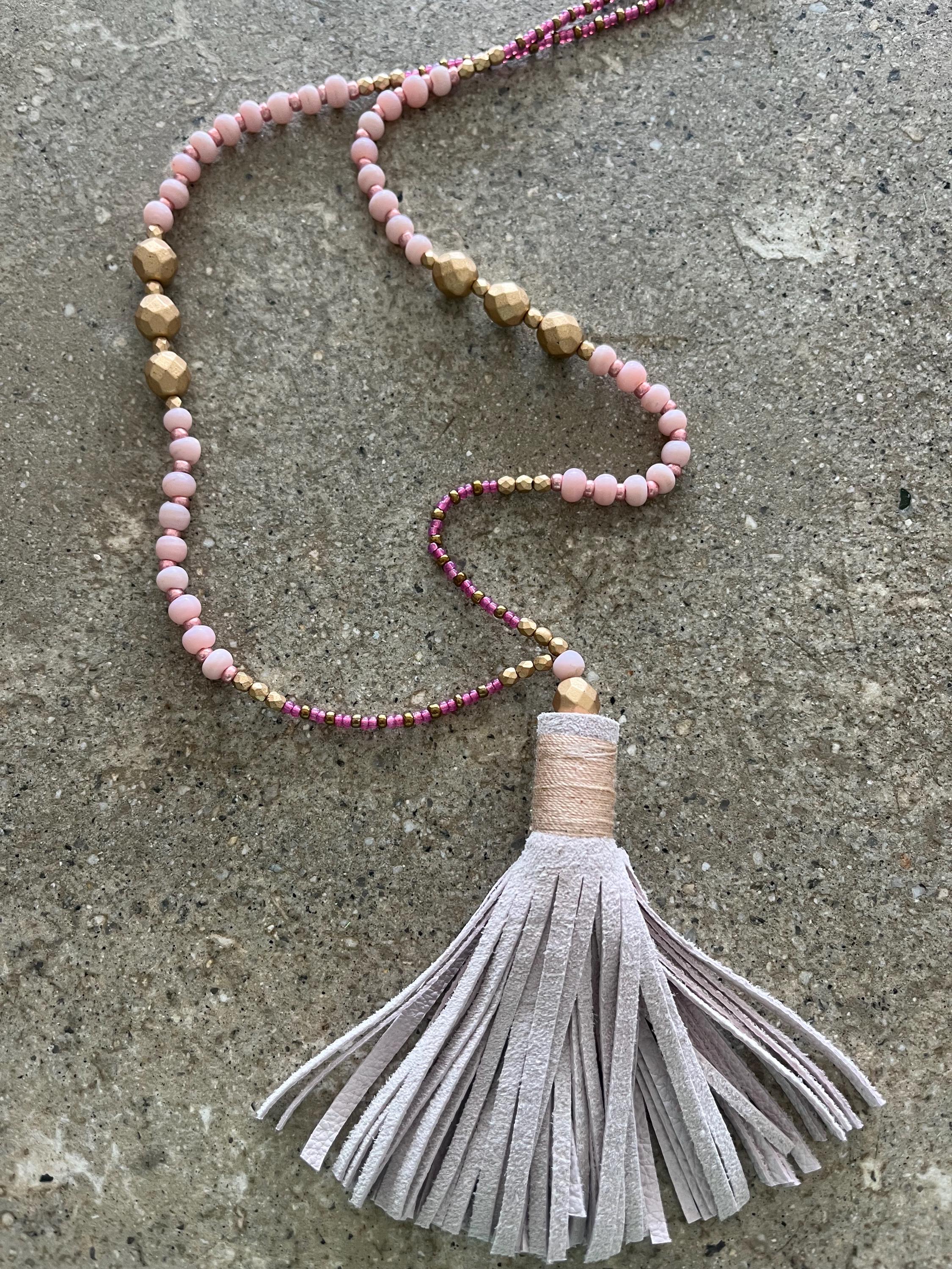 Long Tassel Necklace. Long Beaded Necklace. Long Necklace 