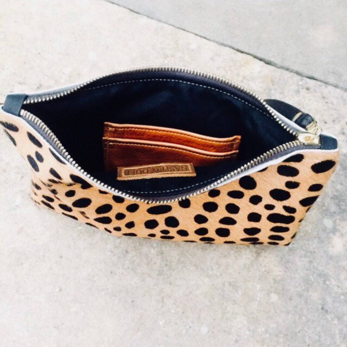 Dottyleather Clutch. Hair on Hide Clutch. Animal Print Etsy UK