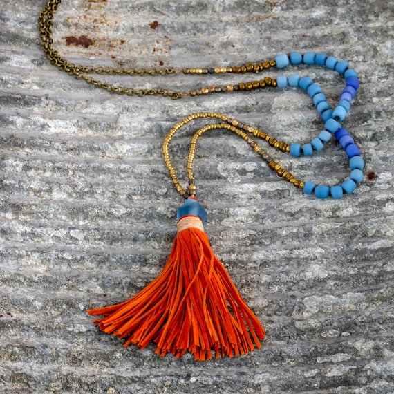 Tassel Necklace Etsy