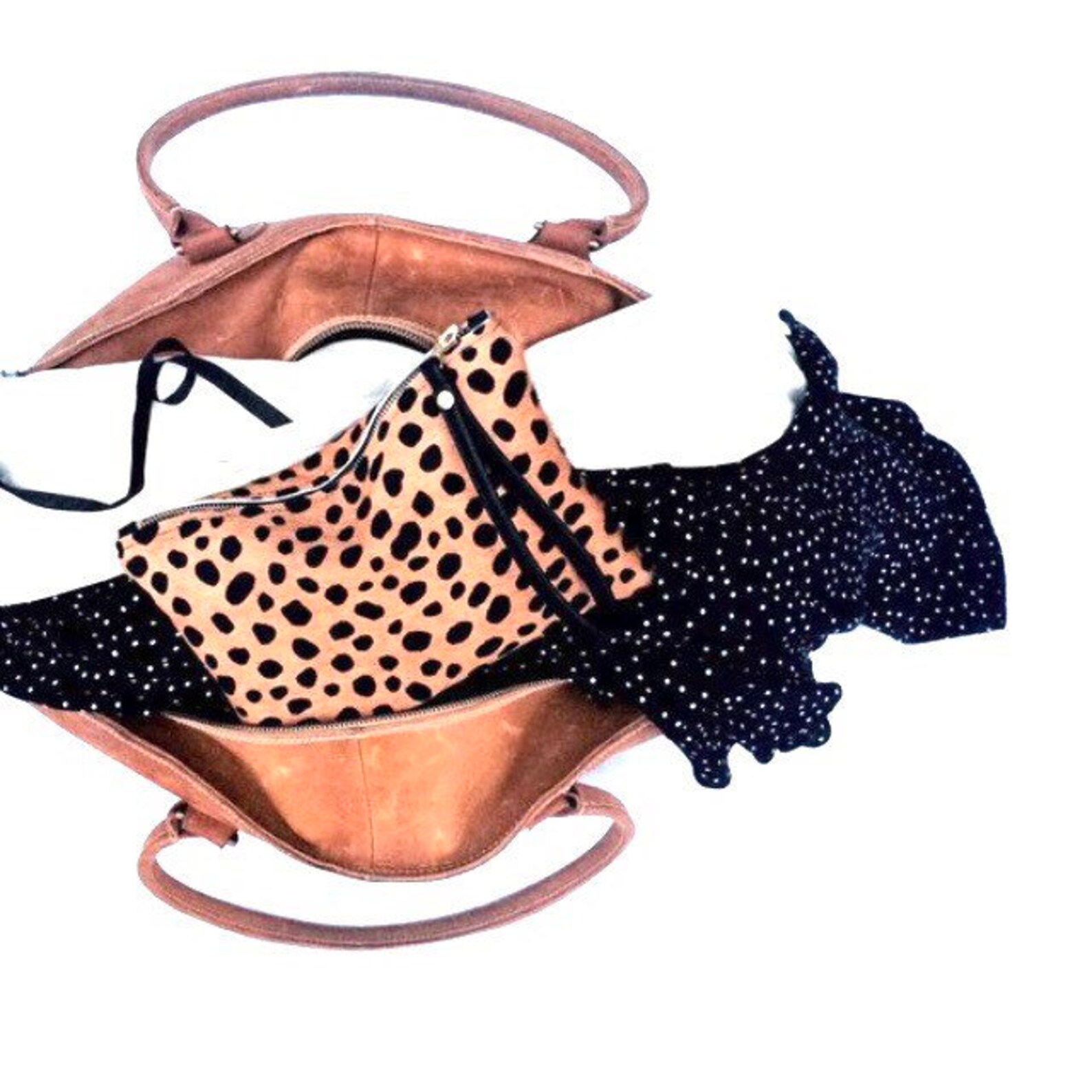 Dottyleather Clutch. Hair on Hide Clutch. Animal Print Etsy UK