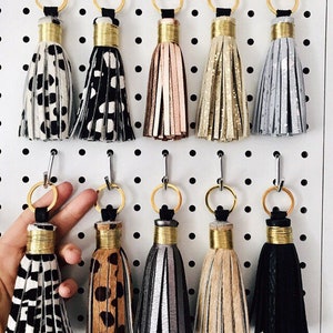 leather tassel. Key ring image 1