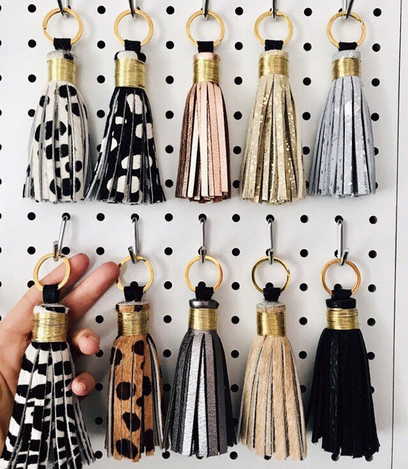 leather tassel. Key ring image 1