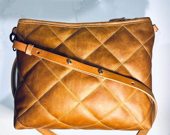 Emily bag in quilted tan