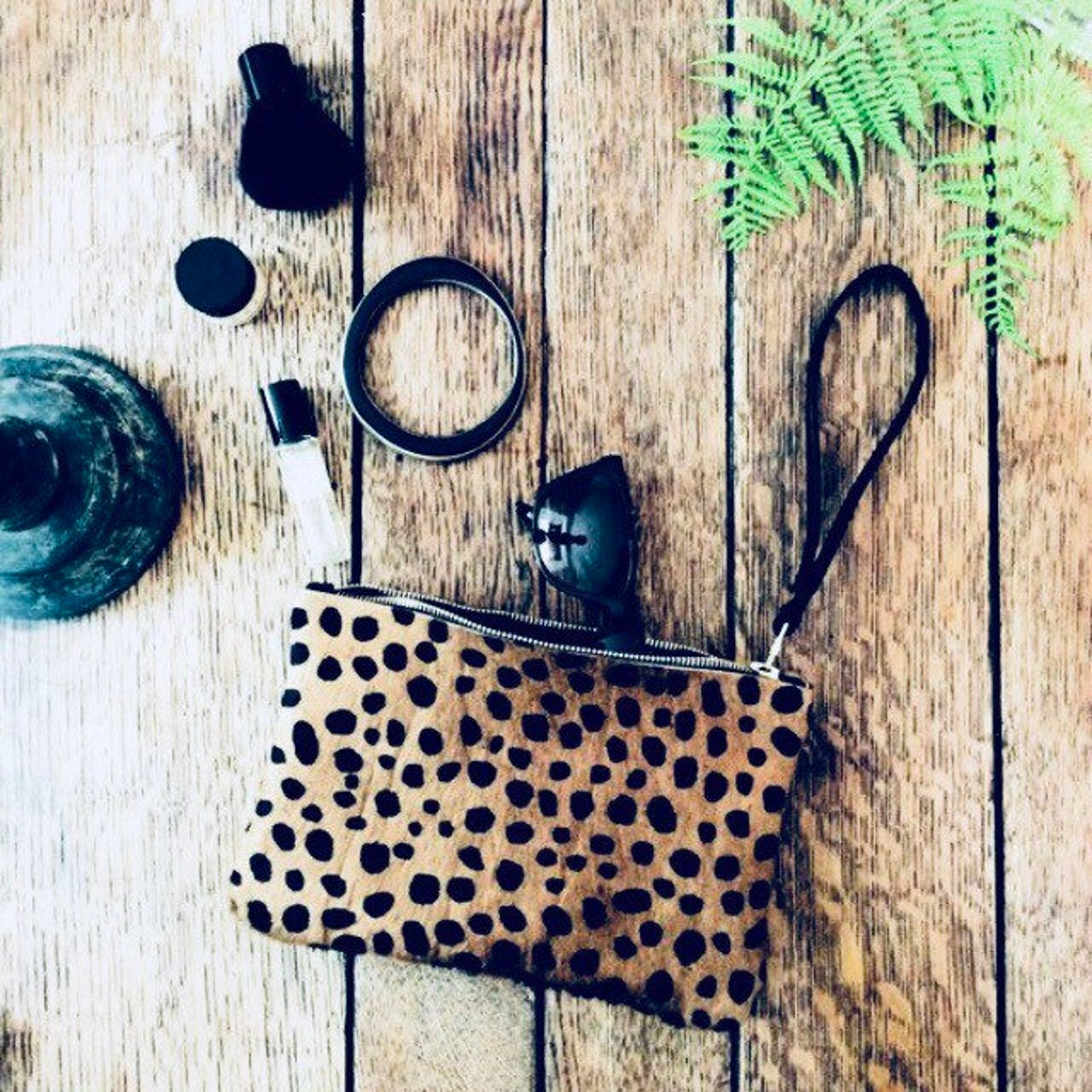 Dottyleather Clutch. Hair on Hide Clutch. Animal Print Etsy UK