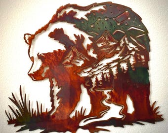 Bear With Big Dipper Steel Art
