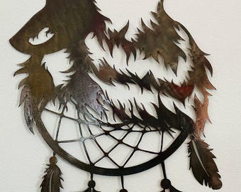 Large Wolf Head Dream Catcher