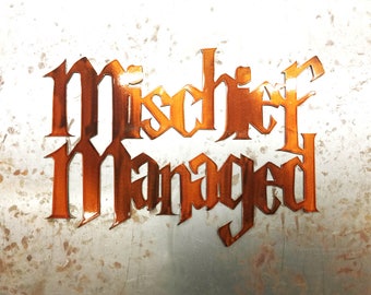 Plasma Cut Harry Potter Mischief Managed Wall Art
