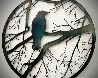 Plasma cut steel crow