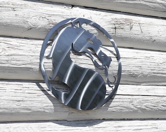 Plasma Cut Mortal Kombat Dragon Insignia Metal Wall Art.
