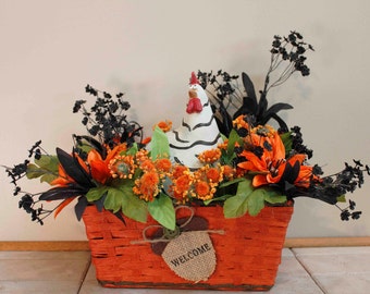 Mrs. WaveyAcorn Orange Basket Wavy Egg Nest Arrangement Pam'sDeZines Floral Arrangement (item 289)