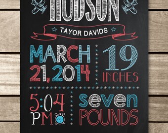 chalkboard birth etsy chalkboard baby announcement