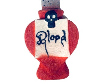 Blood bottle Bath bomb fruity scent, vampire bath bomb, blood bath bomb