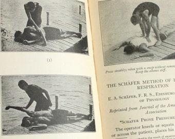 Antique 1920 At Home In The Water, George Corsan, Vintage Swimming Diving book", Life Saving Book, Vintage Sports Book, Swimming Book