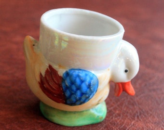 Duck Egg Cup - Hand Decorated Egg Cup, Hand Painted Egg Cup