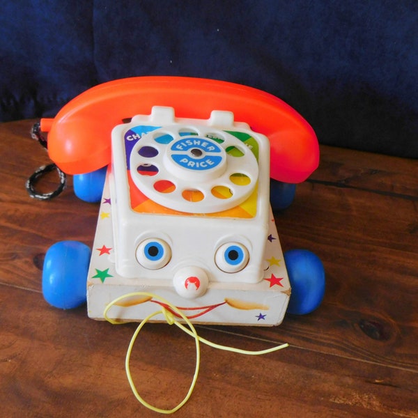 Vintage Fisher Price Telephone, Fisher Price Phone, FP Chatter Telephone, Fisher Price Pull Toy, Chatter Phone