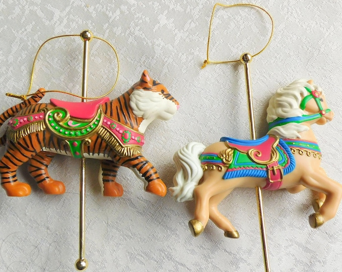 Vintage 1980's AVON Carousel Animal Ornament, Carousel Horse Ornament ...