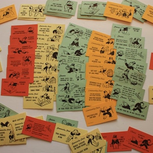 20 Monopoly Chance und Gemeinschaftskarten zum Basteln, Monopolkarten, Zufallskarten, Gemeinschaftskarten