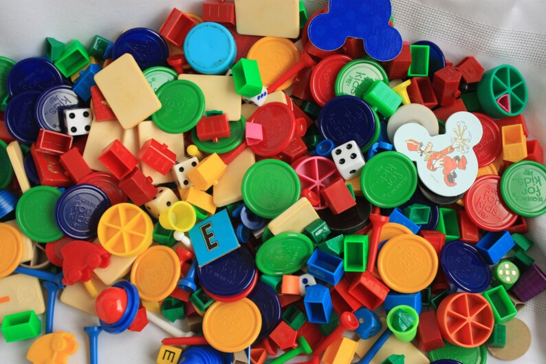 Set of 50 Game pieces for crafts, game tokens, game markers, parts of games image 3