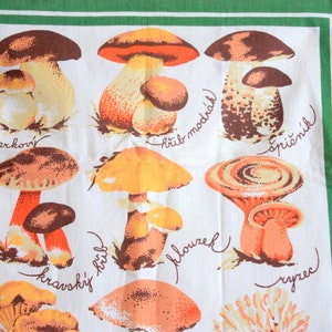 Vintage Pilz Geschirrtuch, Pilz Sammlerstück, Pilz-Liebhaber, Wildpilz Sammler, Pilz Dekor, Tschechische Pilz, Tschechische Souvenir,