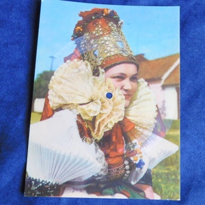Czech Costume Postcard , Record Postcard, Vinyl Postcard, Singing Postcard, Picture Disk, Postcard Record, Audio Postcard, Straznice