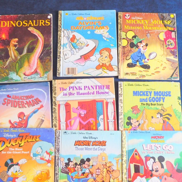 Petit livre d'or, Dinosaures, Alvin et les Chipmunks, Mickey Mouse, Contes de canard, Spiderman, Panthère rose, Missing Mouseketeers Giant Pearl