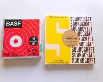 NOS Unopened Soundcraft Magnetic Tape, New BASF Tape, NOS Reel to Reel Recording Tape, Vintage Magnetic Tape New Reel to Reel Recording Tape