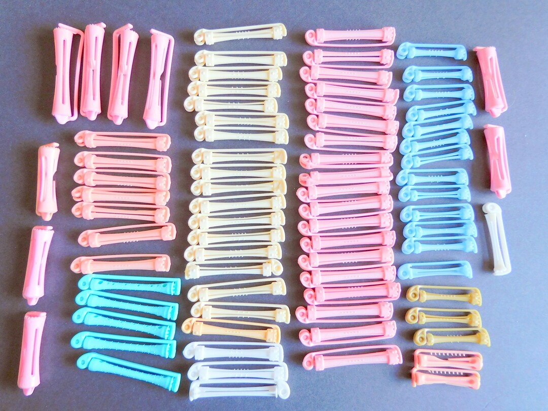 Old Perm Rods Assortment of 80 Spin Curlers, Perm Rods, Vintage Hairdressing, Vintage ...