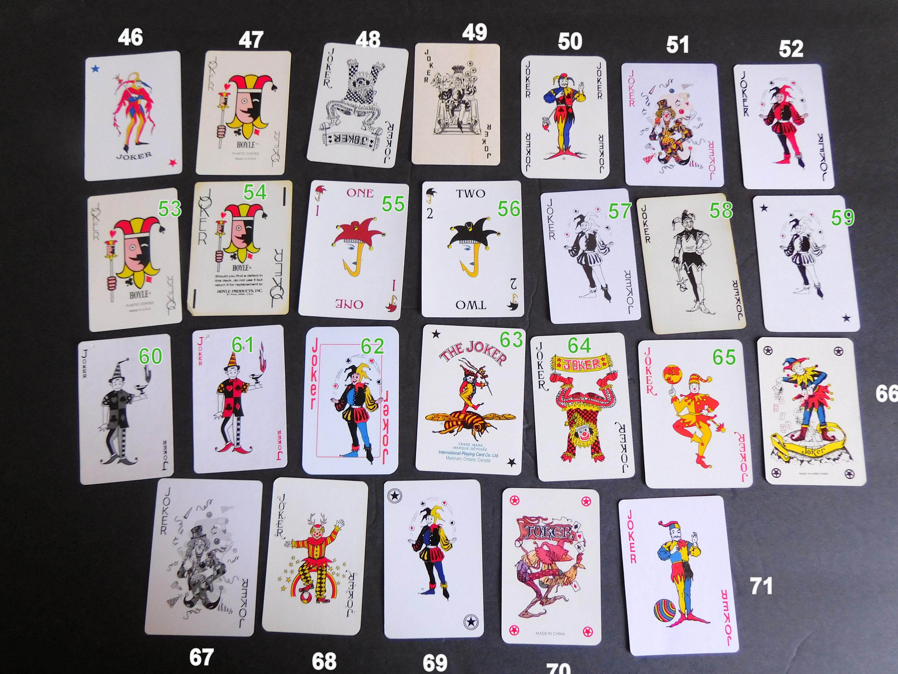 Jokers Gone Wild, Set of 7 Joker Playing Cards, Joker Clip Art