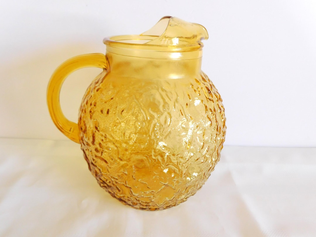 Anchor Hocking Ball Pitcher, Amber Glass Pitcher, Lido Milano Pitcher ...