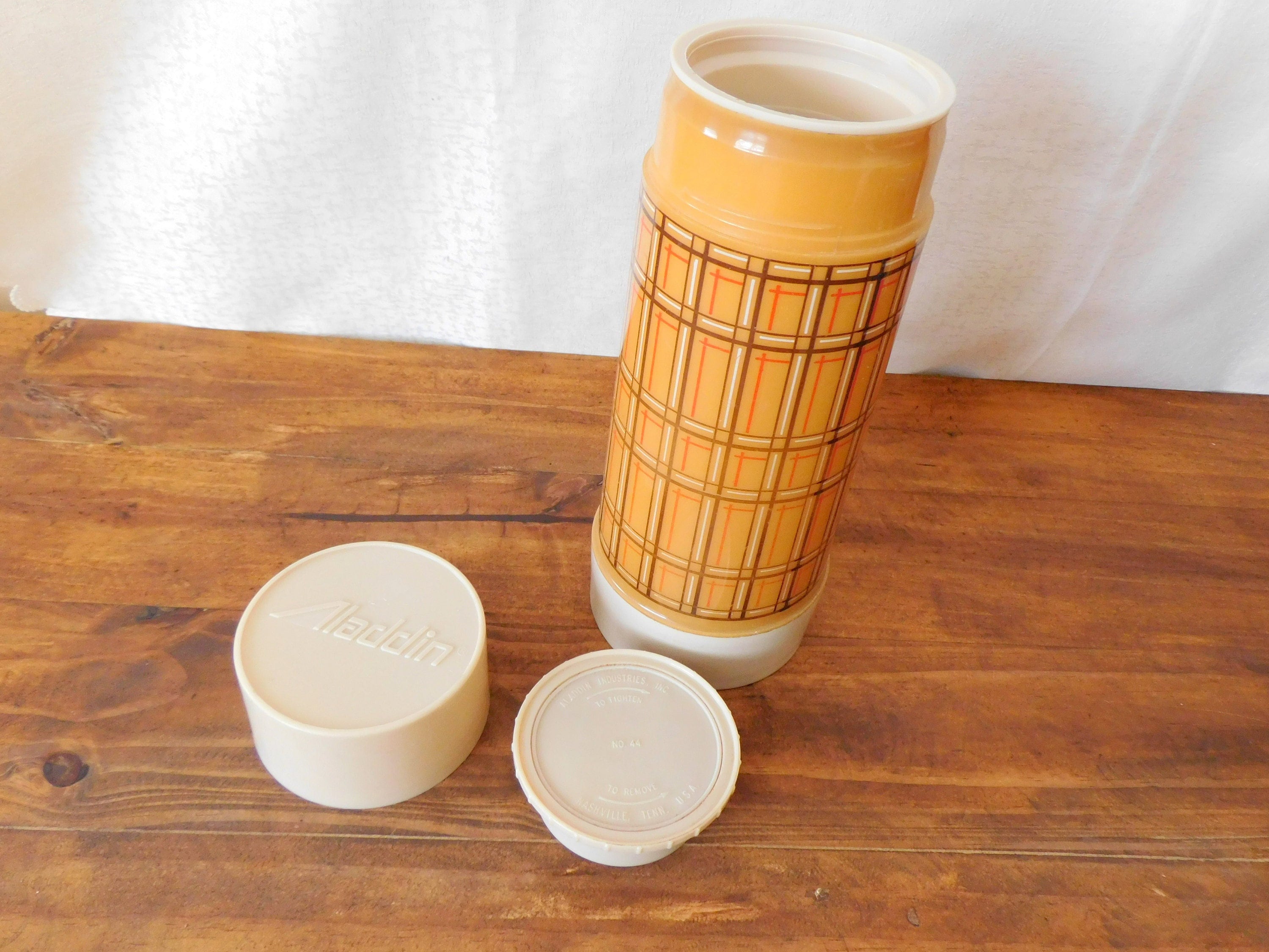 Vintage Plaid Aladdin Thermos, Aladdin Best Buy Thermos, Aladin 32 oz. Thermos, Aladdin Thermos, Vacuum Bottle, Wide Mouth Thermos
