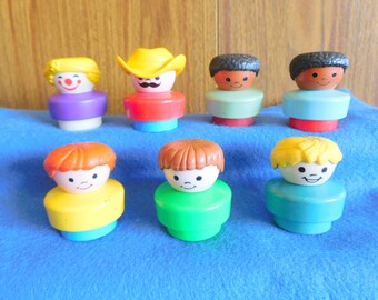 Vintage Fisher Price Chunky Little People, Fisher Price Chunkies, Fisher Price Jumbo Little People