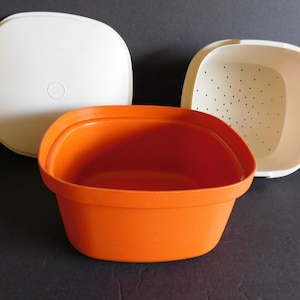 Set (3 pieces)  Tupperware Steamer,  vintage Tupperware Microwave Set,  Tupperware 889-4, 888-4, 887-3