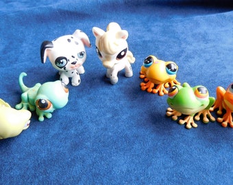 Littlest Pet Shop Animals, Littlest Pet Shop Figures, Littles Pet Shop Horse. LPS Dalmatian, LPS Frog, LPS Gecko