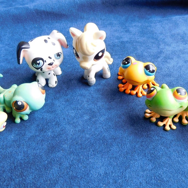 Littlest Pet Shop Animals, Littlest Pet Shop Figures, Littles Pet Shop Horse. LPS Dalmatian, LPS Frog, LPS Gecko