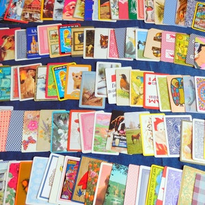 Lot de 50 cartes à échanger différentes, cartes à jouer, assortiment de cartes, cartes de scrapbooking, cartes à jouer embellissement, cœurs, losanges, trèfle