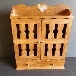 Vintage Wood Spice Rack, Country Kitchen Spice Rack, Spice Jars Holder, Wooden Spice Rack, Vintage Handmade Spice Rack, Retro Kitchen