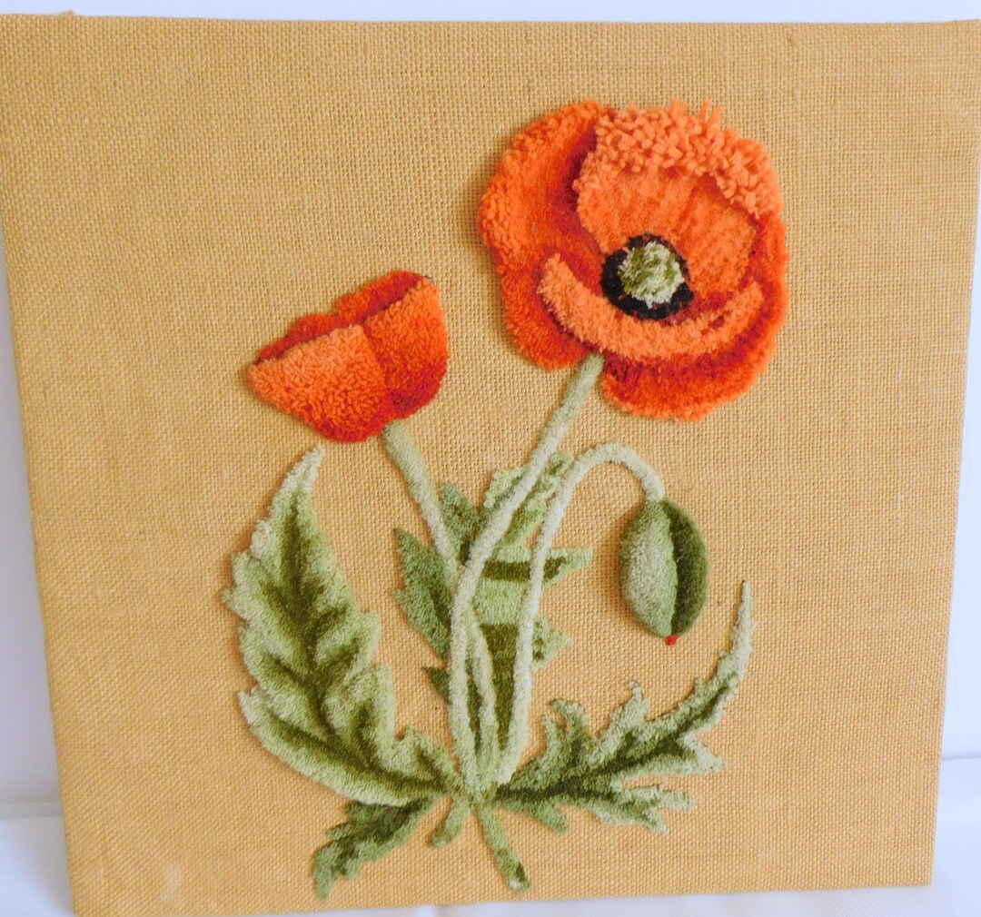 Sculptured Rug Hooked Poppies, Rug Hooking , Poppies Picture, Poppy ...