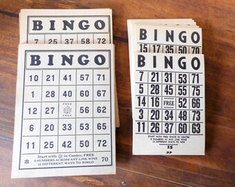 Cartones de bingo, collage de bingo, álbumes de recortes, bingo vintage, efímeros beige, efímeros de bingo, tarjetas con letras y números